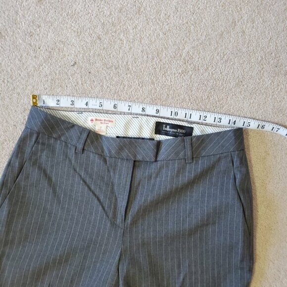 Brooks Brothers Italian Wool Pinstriped Tapered Crepe Quiet Luxury Trousers 2 - Picture 6 of 9